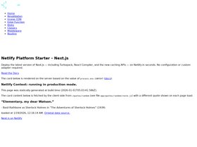 Next.js on Netlify Platform Starter screenshot